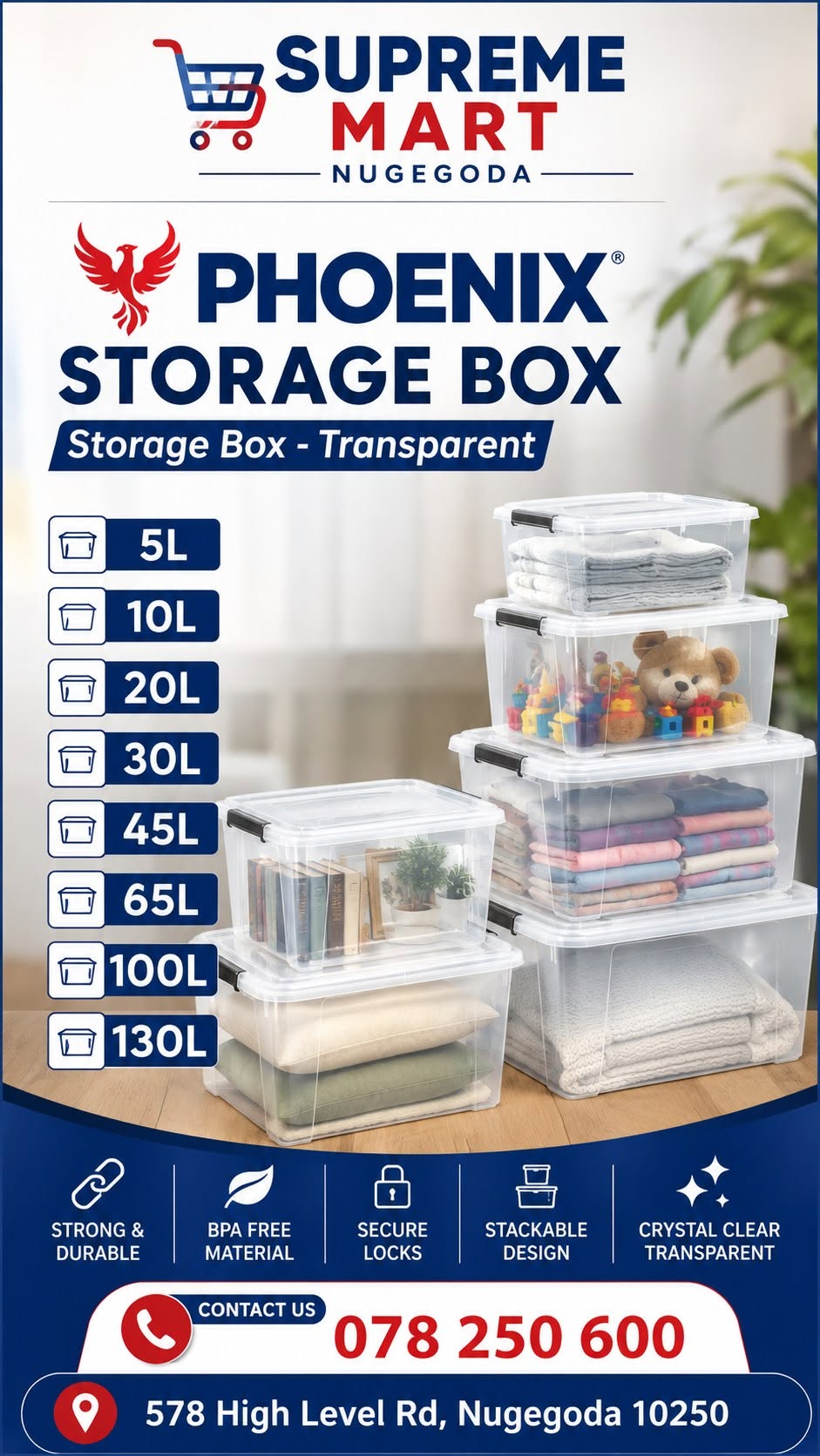 Declutter Your Space with Phoenix Transparent Storage Boxes!